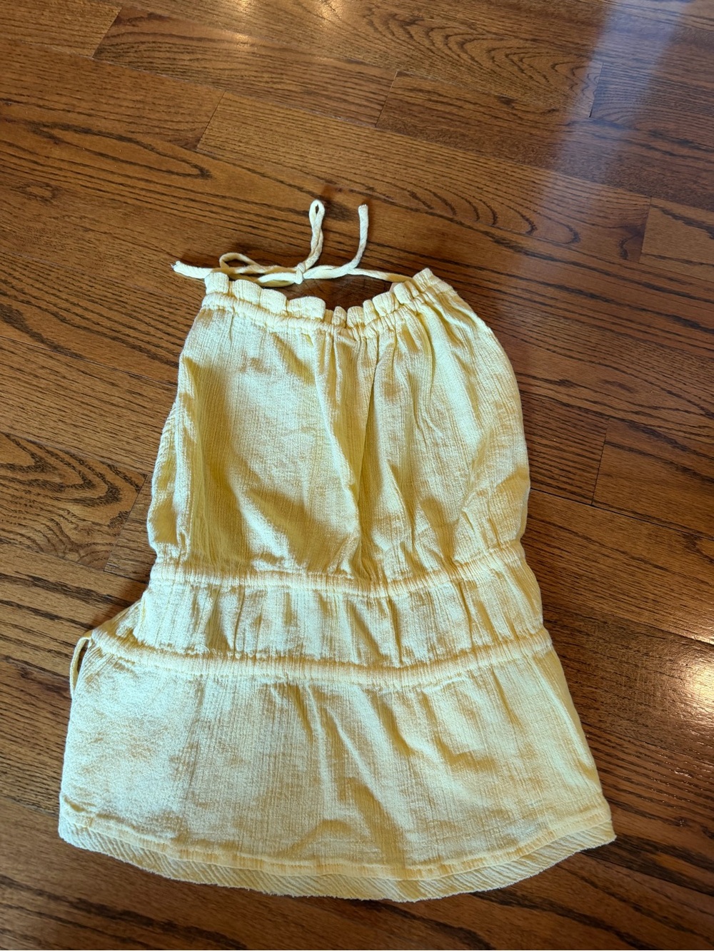 Free People Pale Yellow Backless Tie Top